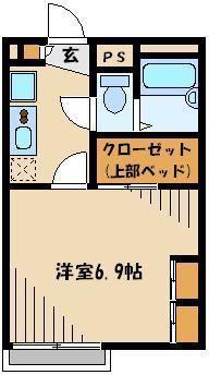 レオパレスアルカンシェル(1K/1階)の間取り写真