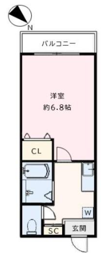 レフア南常磐台(1K/5階)の間取り写真