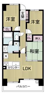 レジディア都島I(3LDK/4階)の間取り写真