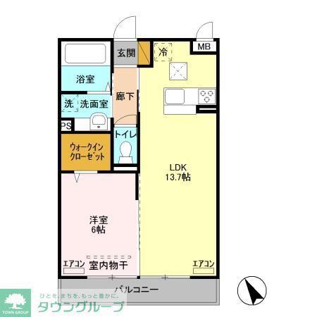 エーデルハイムIV(1LDK/1階)の間取り写真