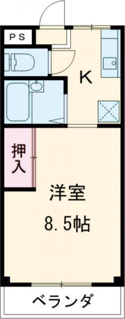 ジョイフル(1K/2階)の間取り写真