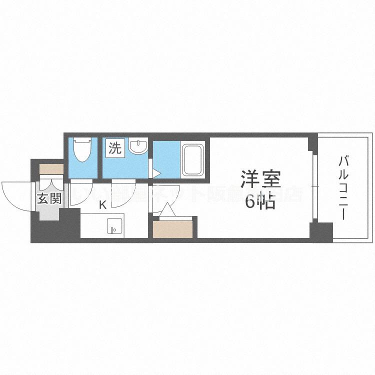 エスリードレジデンス大阪グランノースI(1K/9階)の間取り写真