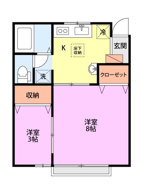 ポポラーレIII(2K/1階)の間取り写真