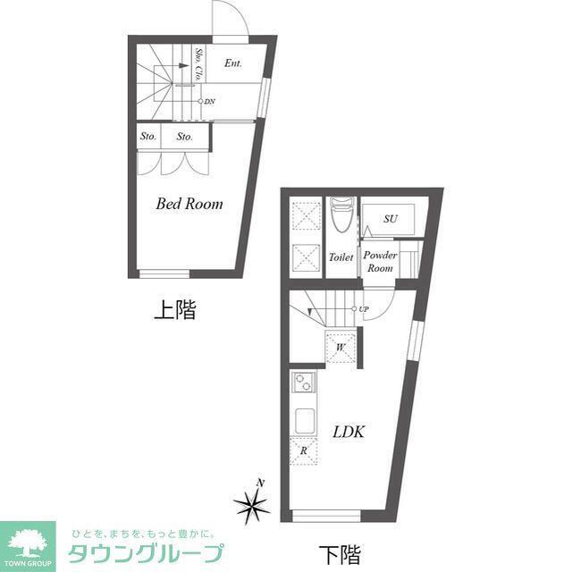 PASEO SANGENJAYA イースト ウエスト(1DK/1階)の間取り写真