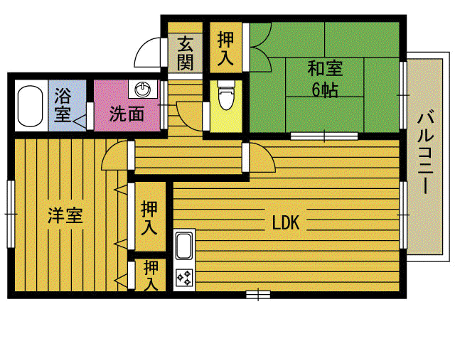 コンフォール鶴見(2LDK/2階)の間取り写真