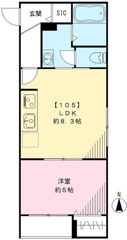 サンジュエル松原(1LDK/1階)の間取り写真