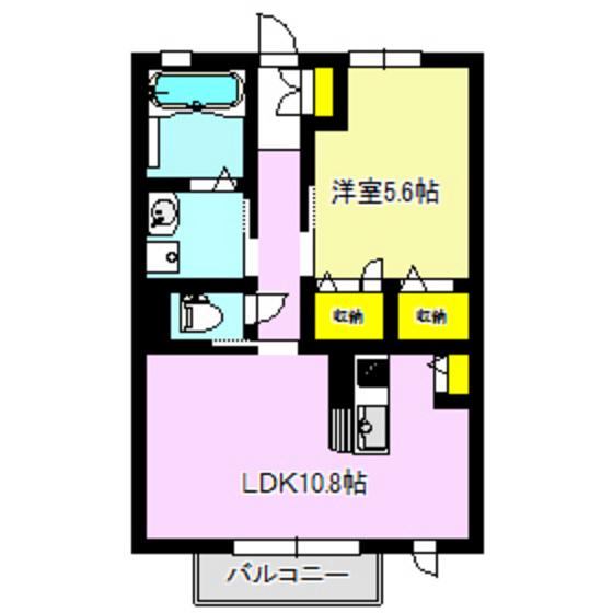 JR上越線 井野駅(群馬) 徒歩28分 2階建 築11年(1LDK/2階)の間取り写真