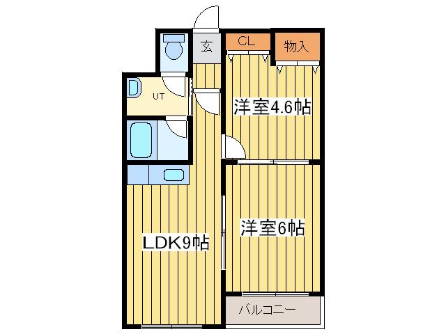 第15大岡ビル(2DK/4階)の間取り写真