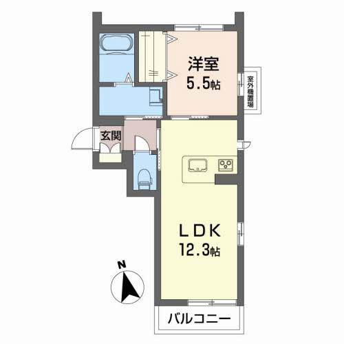 ベレオ助任橋(1LDK/3階)の間取り写真