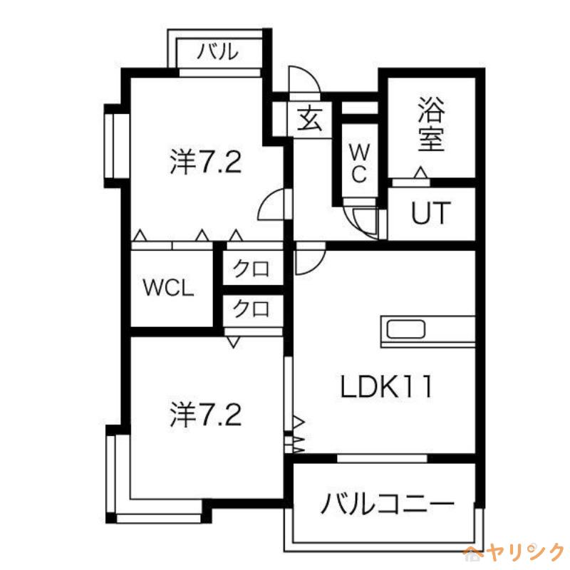 ライムライトAII(2LDK/3階)の間取り写真