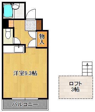 シティハイツ到津(1K/2階)の間取り写真