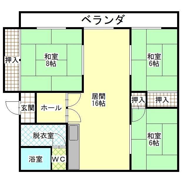 サニーコーポラス(3LDK/1階)の間取り写真