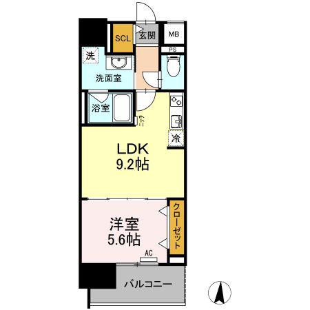 CASA94(1LDK/2階)の間取り写真
