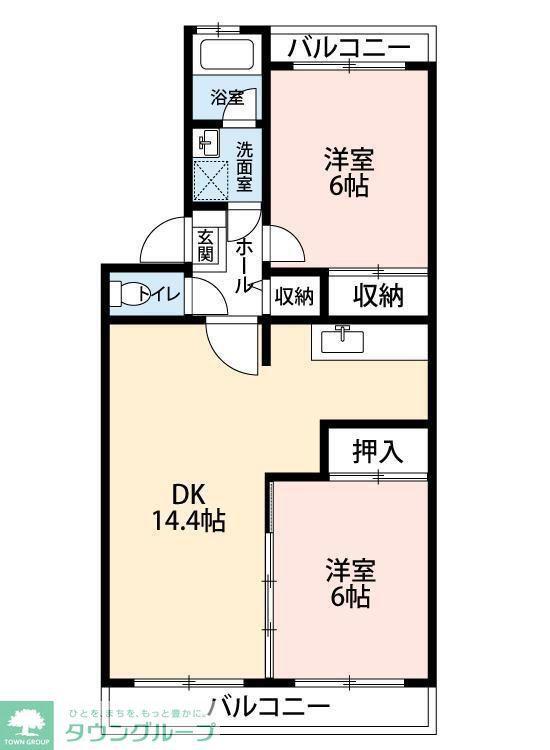 ロイヤルグリーン八千代4号棟(2LDK/1階)の間取り写真