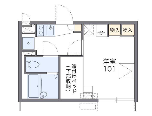 レオパレス板原(1K/1階)の間取り写真