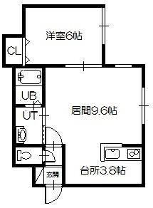 シャルマン(1LDK/1階)の間取り写真