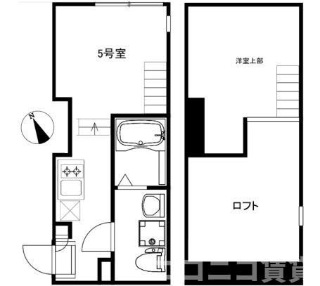 パインリーフ(ワンルーム/1階)の間取り写真