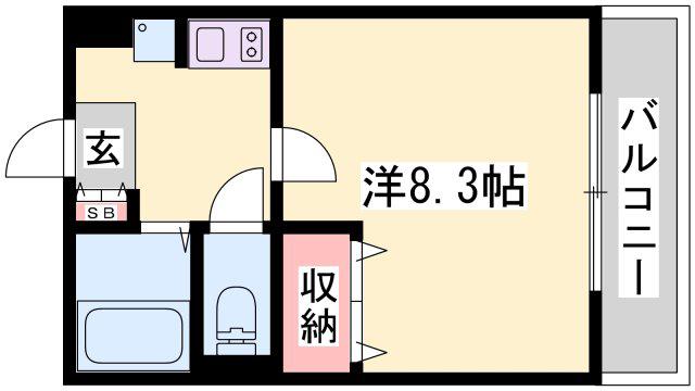 リッチウォーク市役所前(1K/1階)の間取り写真
