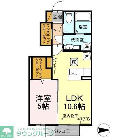 アークトゥルス(1LDK/1階)の間取り写真