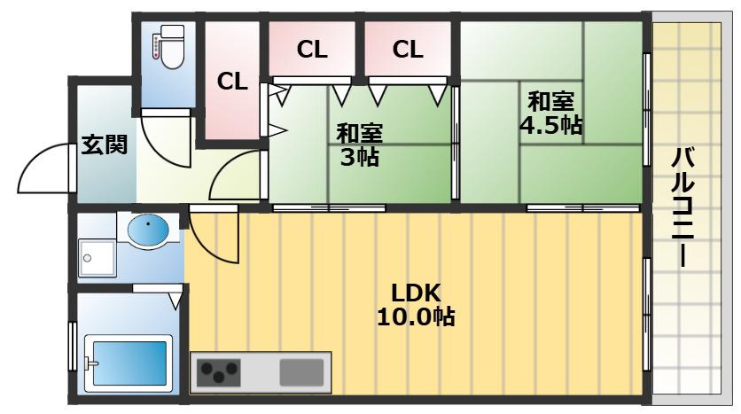 神戸青果食品商業協同組合会館(2LDK/5階)の間取り写真