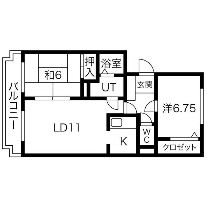プレステージ琴似(2LDK/4階)の間取り写真