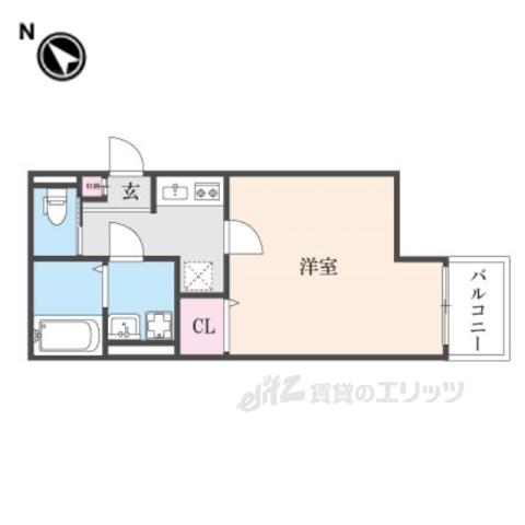 ALEGRIA草津(1K/3階)の間取り写真