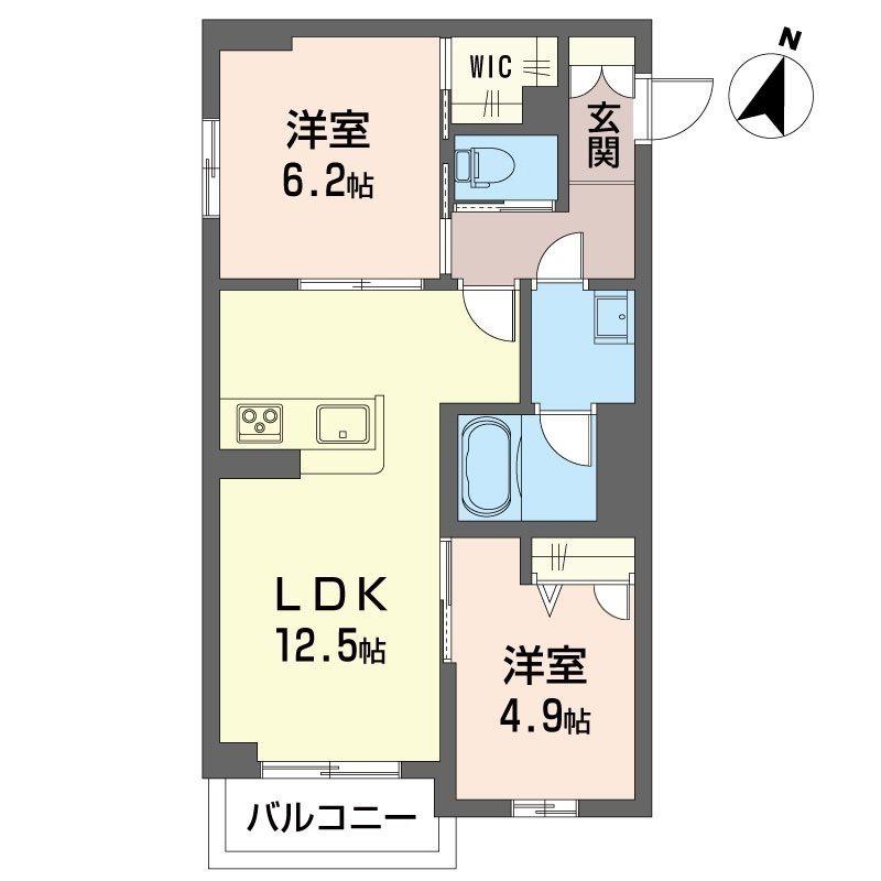 クィンス(2LDK/2階)の間取り写真