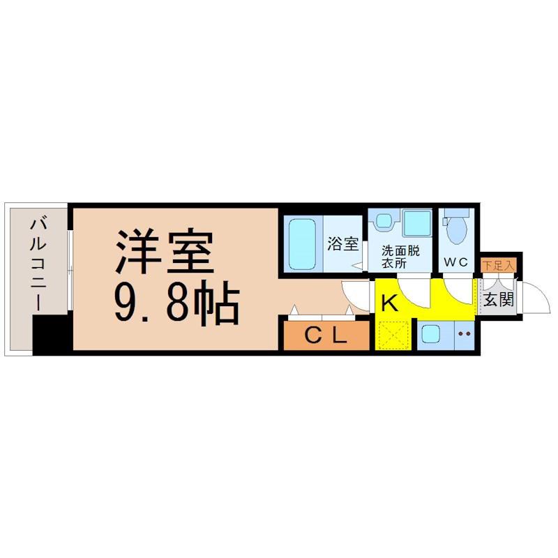 LA DOUCEUR志賀本通II(1K/5階)の間取り写真