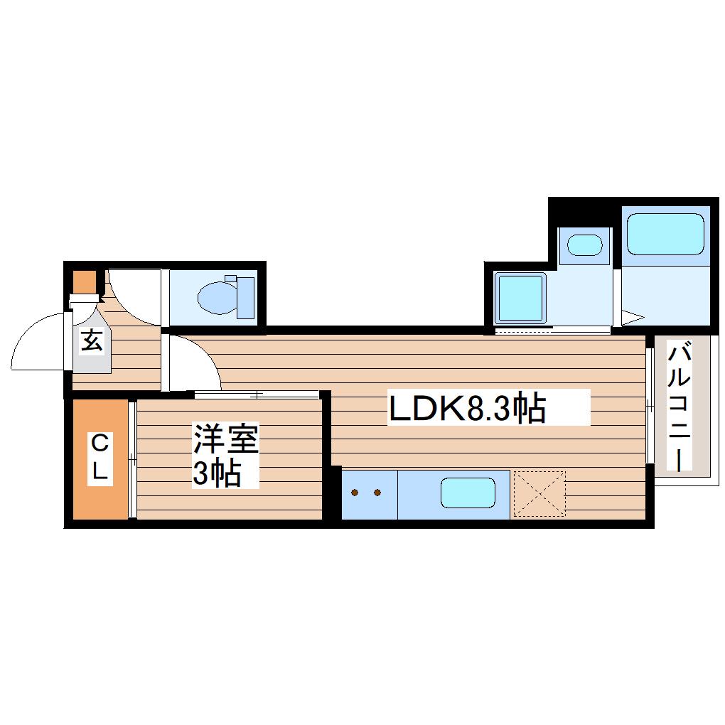 REGALEST S台原(1LDK/2階)の間取り写真