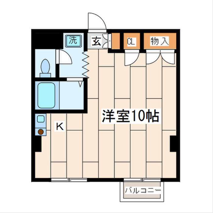 カメリアハイム(ワンルーム/3階)の間取り写真