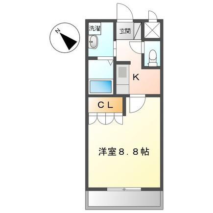 フレグランス(1K/2階)の間取り写真