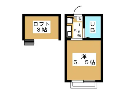 ガーデンコート横浜鶴見(1K/1階)の間取り写真