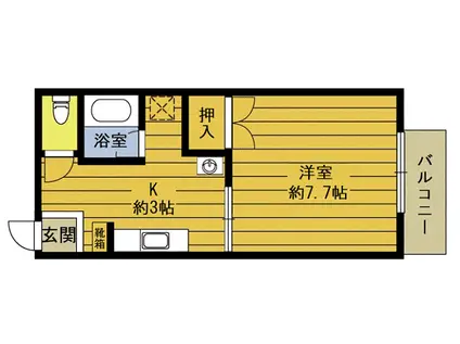 イーグル・加藤(1K/2階)の間取り写真