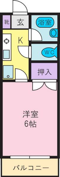 レジデンスクレイン(1K/1階)の間取り写真
