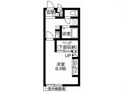 リトルガーデン(1K/2階)の間取り写真
