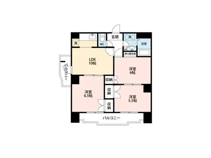 イーストガーデン ポプラ館(3LDK/6階)の間取り写真