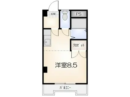 沖浜コーポ II(ワンルーム/3階)の間取り写真