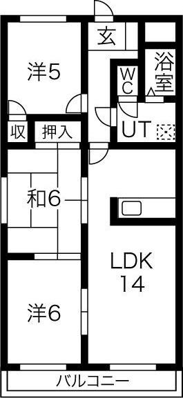 メゾンシャンポール(3LDK/4階)の間取り写真