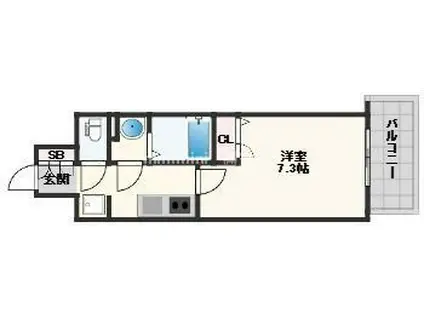 アプリーレ松屋町(1K/7階)の間取り写真