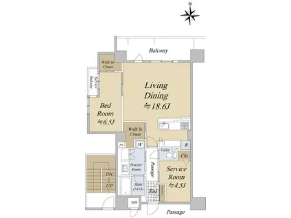 ユニハイム京都七条通(1SLDK/10階)の間取り写真