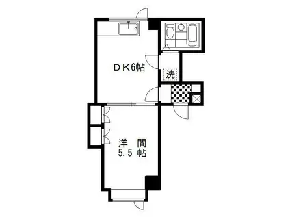 エクセレントハウス(1DK/1階)の間取り写真