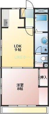 山手ハイツ(1LDK/1階)の間取り写真
