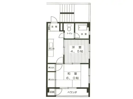 白菊マンション(2DK/3階)の間取り写真