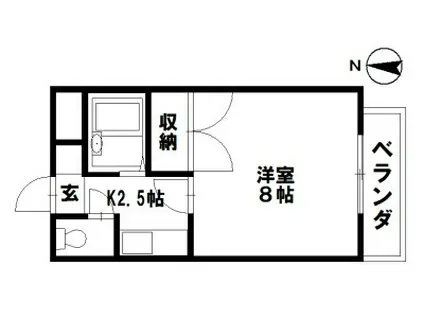 ルミエール八日市(1K/3階)の間取り写真