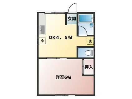 カーサ馬橋A(1K/2階)の間取り写真