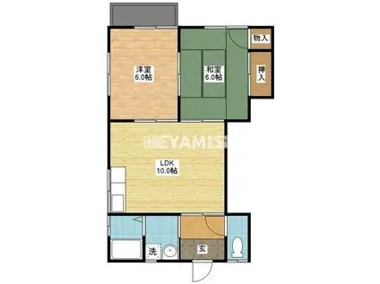 メルヘンハウス(2DK/2階)の間取り写真