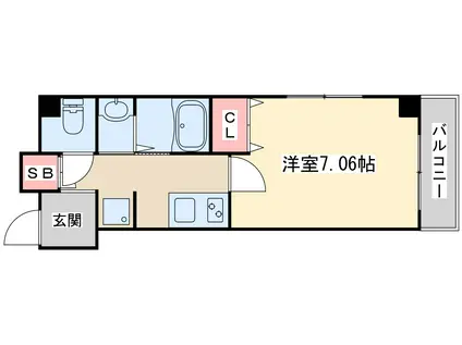 ルシール西三国(1K/1階)の間取り写真