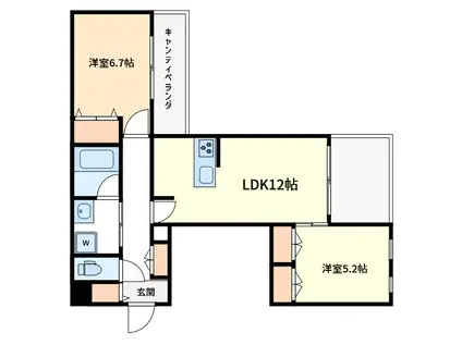 レガリア(2LDK/4階)の間取り写真