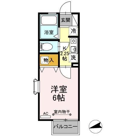 シンフォニー(1K/1階)の間取り写真
