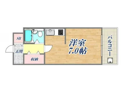 ラ・メゾン(1K/3階)の間取り写真